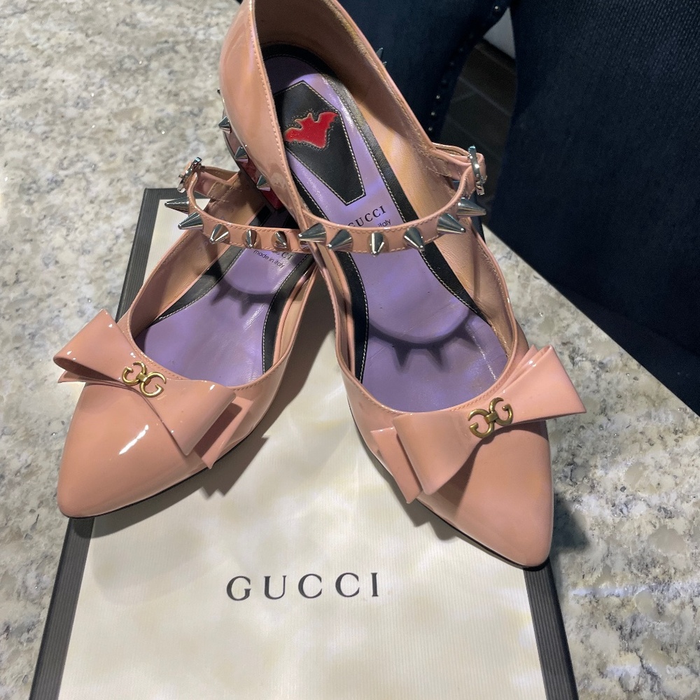 Gucci Pink Patent Ballet Shoe